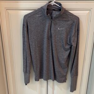 Nike Heather Gray Quarter-Zip Top